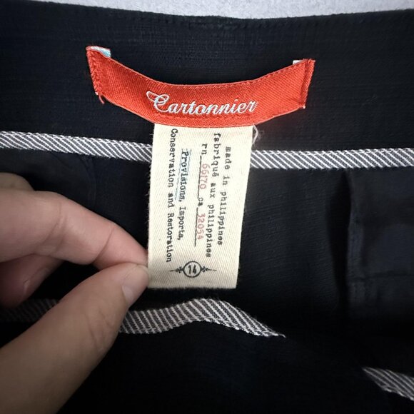 Anthropologie Cartonnier Pants Women's 14 Black Slim Ankle Cigarette Pockets - Picture 8 of 16